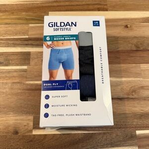 Gildan Boxer Briefs [5]-Pack - Light Blue, Black, Gray